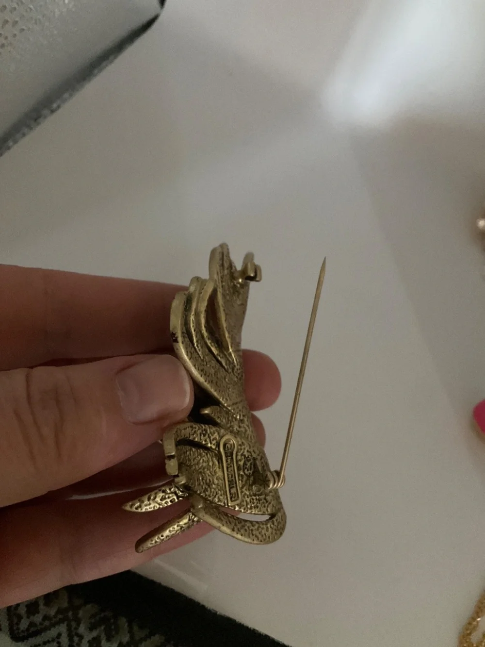 Vintage Boucher Gold Tone Leaf Brooch Designer Signed